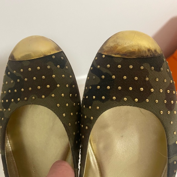 Giuseppe Zanotti Camo Studded gold metal tip flat Sz:40 - Picture 2 of 9